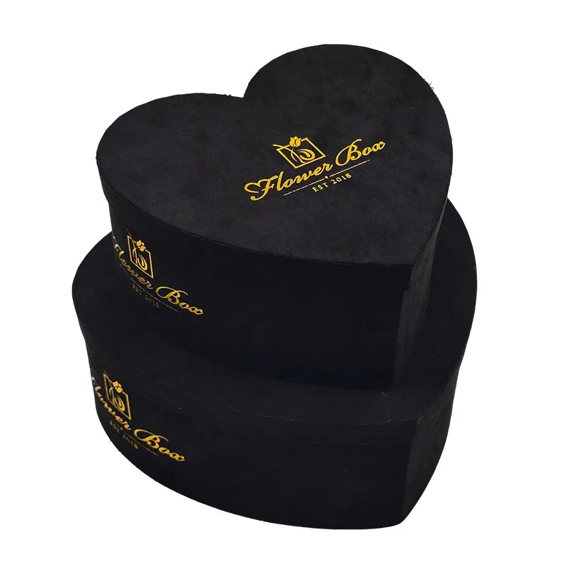 Wholesale Pink Red Blue Double Layer Custom Heart Shape Paper Gift Luxury Rose Flower Custom Heart Box for Valentine's Day