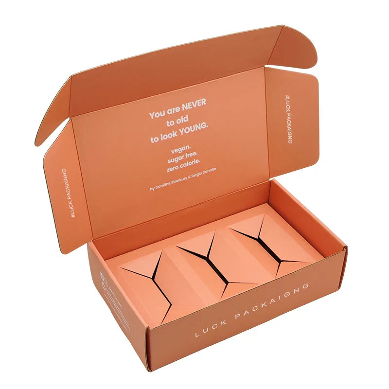 Eco-Friendly Green Zipper Cosmetic Packaging Gift Box for Shipping Mailing Skin Care Makeup with Matt Lamination Sponge Liner