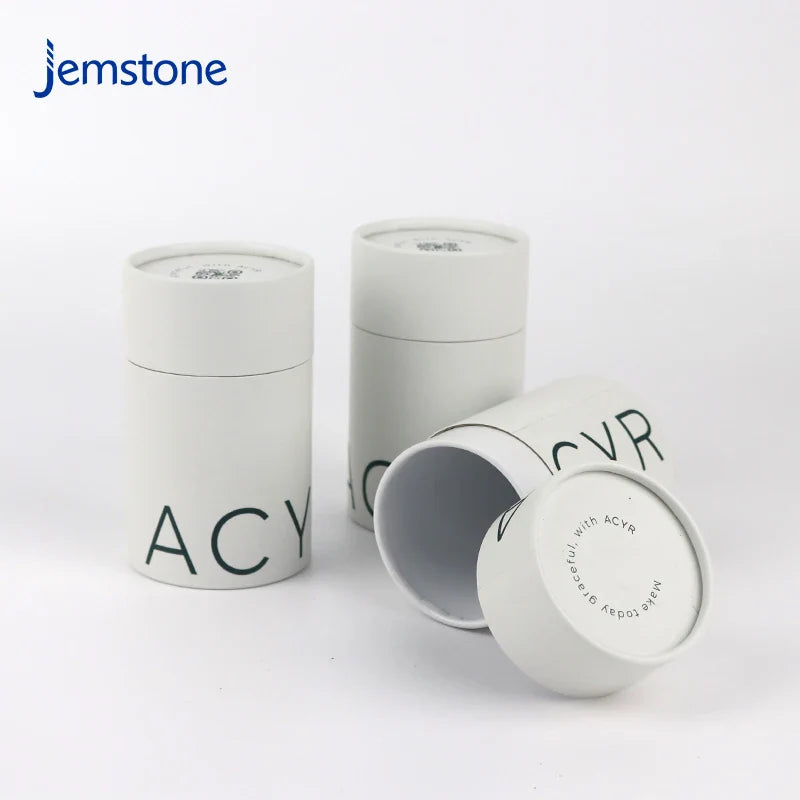 Custom Tea Coffee Cylinder Packaging Skincare Essential Oil Perfume Paper Tube Luxury Cosmetic Bottle Box Kraft Cardboard Tube