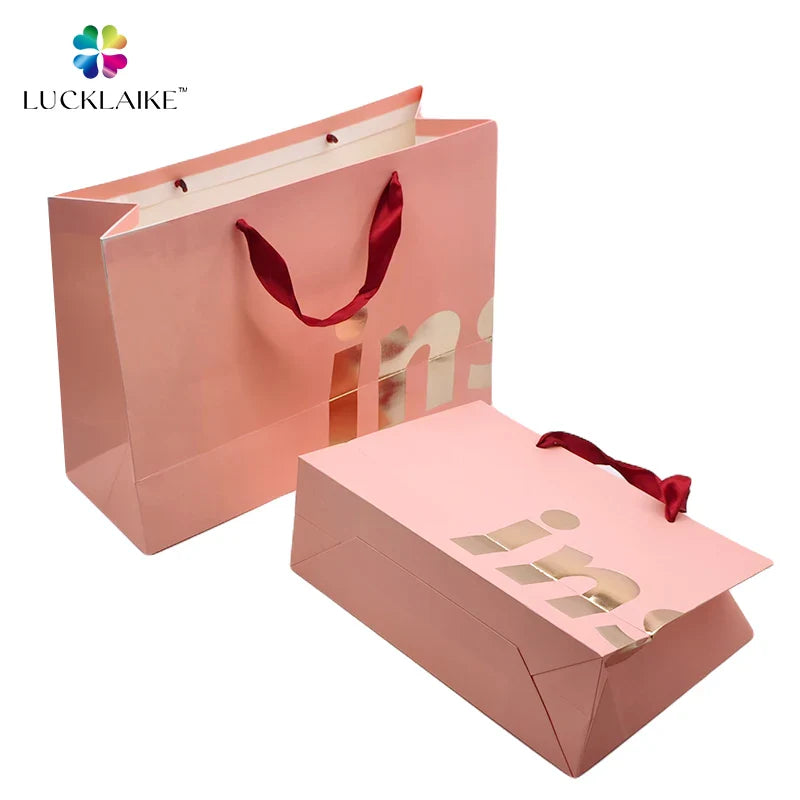 Customized Embossed Print Wholesale Promotional Shopping Tote Coated Art Clothing Kraft Paper Bags for Gifts Packaging