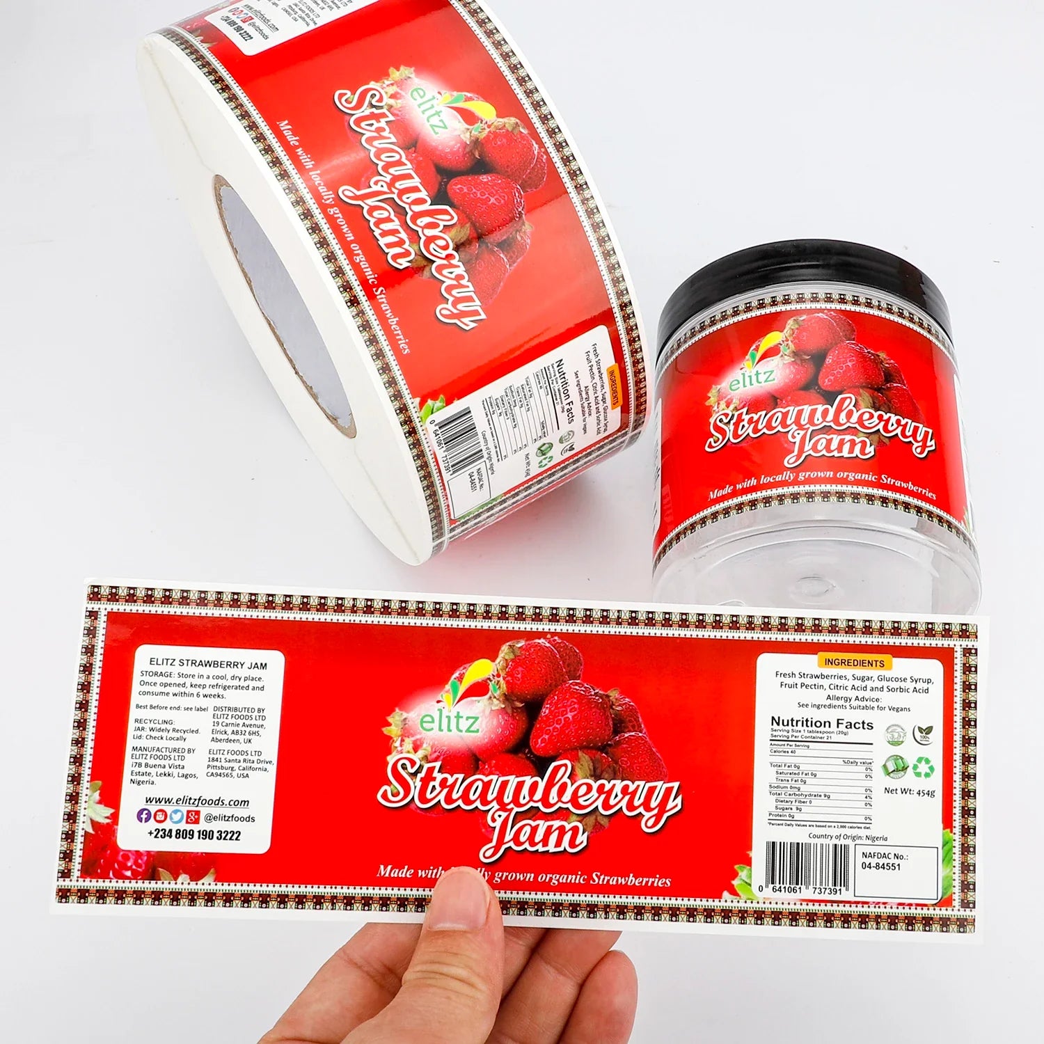 Waterproof Clear Pet Paper Label Stickers Transparent Labels Stickers for Food Container Bottles Packaging Labels Sticker Roll