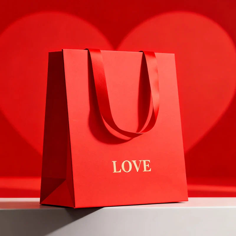 Blank Gift Shopping Paper Bag Without Carry Portable Tote Handbag Shoes Clothes Packaging Bags