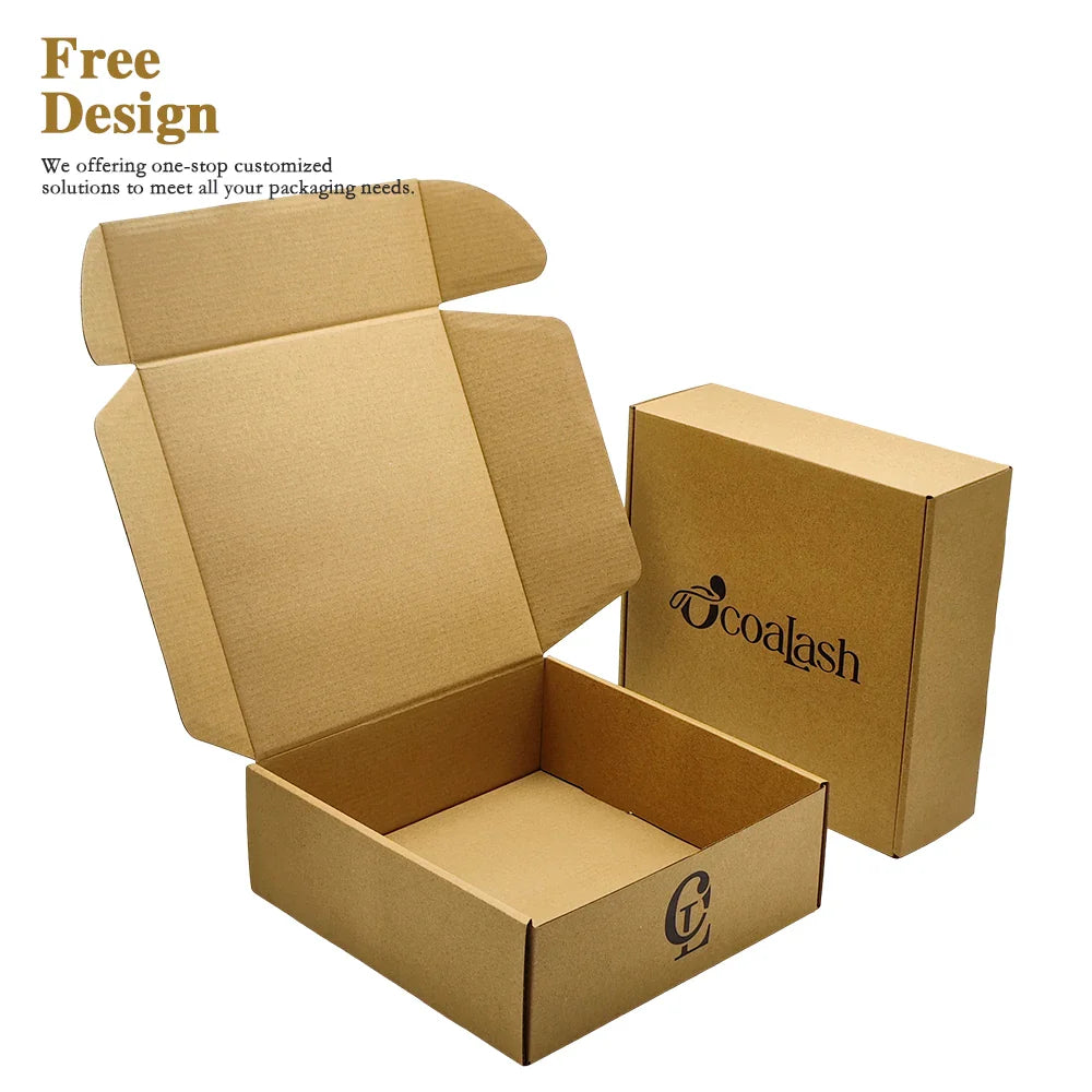 China 100% Recycled E-commerce Business Packaging Tissue Paper Board Clothing Shipping Kraft Corrugated Boxes with Logo