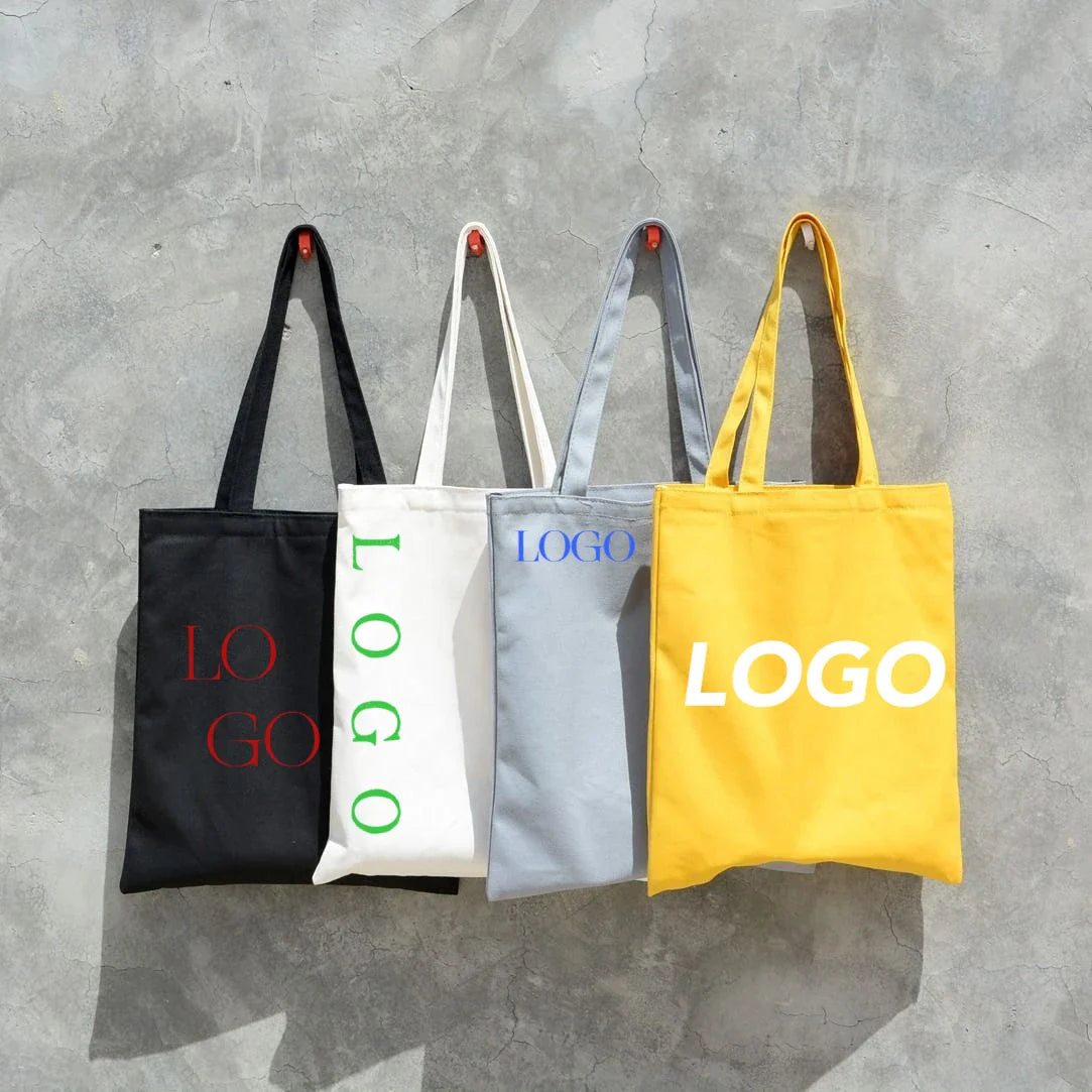 Customized Wholesale White Cotton Tote Bag With Logo High Quality Canvas Cotton Shoulder Tote Bag
