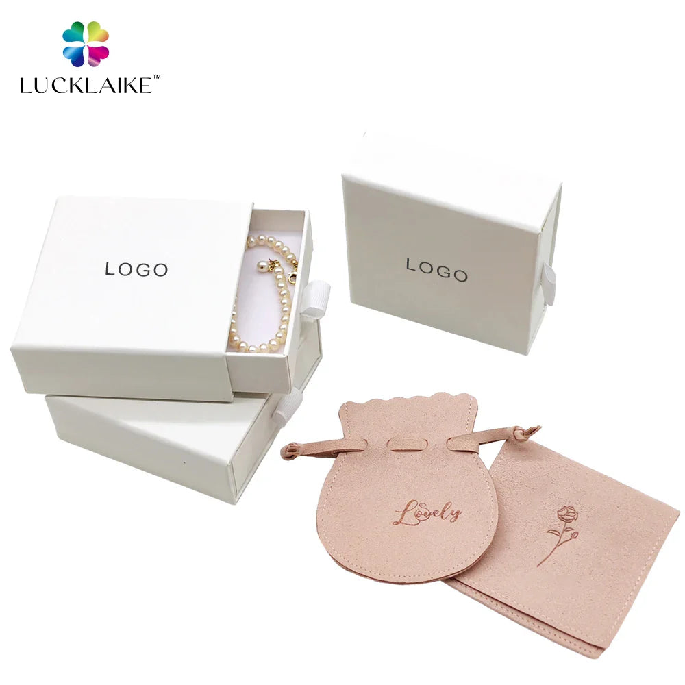 Customized Paper Drawer Box Jewelry Packaging Bags Ring Earrings Necklace Bracelet Gift Jewelry Packaging Boxes With Handle