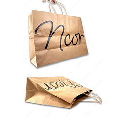 Custom Logo Print Recycled Brown White Kraft Shopping Food Luxury Gift Packaging Paper Bag Handles With Your Own Logo