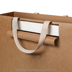 OEM/ODM Customized Brand Brown Paper Bags for Food Shopping Bag with Own logo Kraft Paper Bag Eco Friendly Tote Bag with Handle