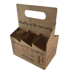 Cardboard Kraft Corrugated Glossy Laminated Wine Beer Bottle Holder Paper OEM Pack Bottle Carrier Beer Box With Insert Divider