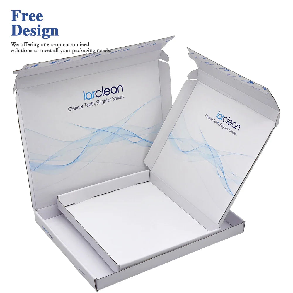 Custom logo Hat Tshirt Cosmetic Cardboard Reusable Express Corrugated Tear Strip Carton Delivery Box With Adhesive Strips
