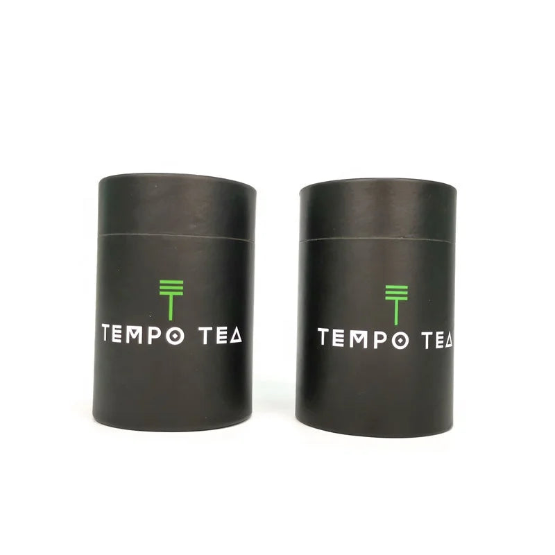ECO Recycled Black Custom Printed Creative Round Mailing Packaging Paper Cardboard Tubes for Tea