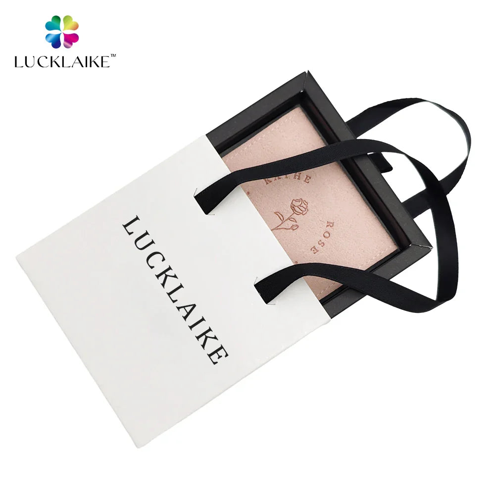 Luxury Personalized Handmade Mini Cardboard Drawer Embossed White Jewelry Ring Earrings Packaging Gift Boxes with logo