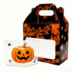 Halloween 3.5g 7g 14g Resealable Die Cut Edible Ziplock Bags Handle Packaging Box Set With PET Window