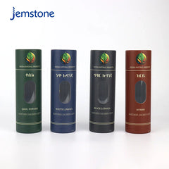 Eco-friendly Custom Printed logo Spice Collagen Powder Cardboard Cylinder Packaging Kraft Paper Tube With Window for Tea Coffee