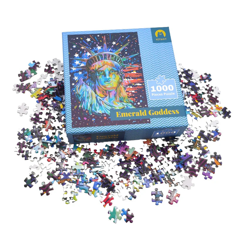 Eco-Friendly Manufacturer Custom Children's Educational Cardboard Paper Coloring Jigsaw Puzzles 1000 Pieces for Adults