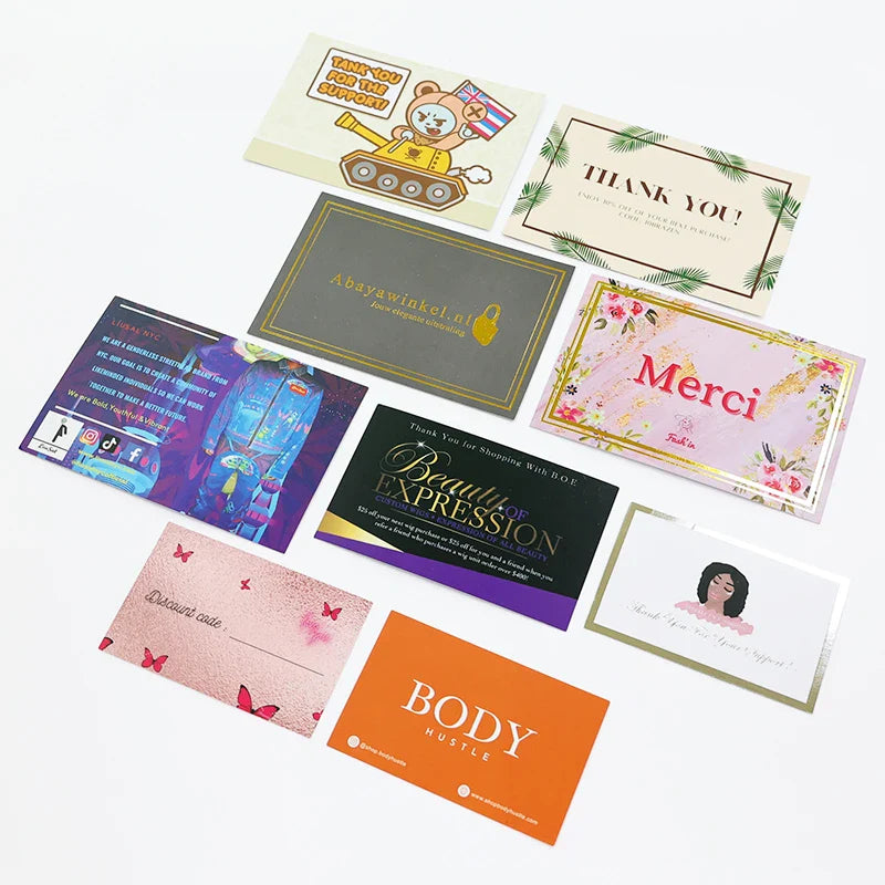 High Quality Free Sample Full Color Printing Luxury Business Cards Recyclable Paper Visit Card Greeting Thank You Card with logo