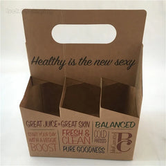 Cardboard Kraft Corrugated Glossy Laminated Wine Beer Bottle Holder Paper OEM Pack Bottle Carrier Beer Box With Insert Divider