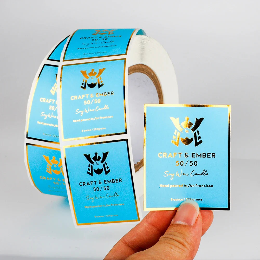 Manufacturer Customized Luxury Etiquette Waterproof Product Label Stickers Custom Label Design Service Gold Foil Logo Stickers