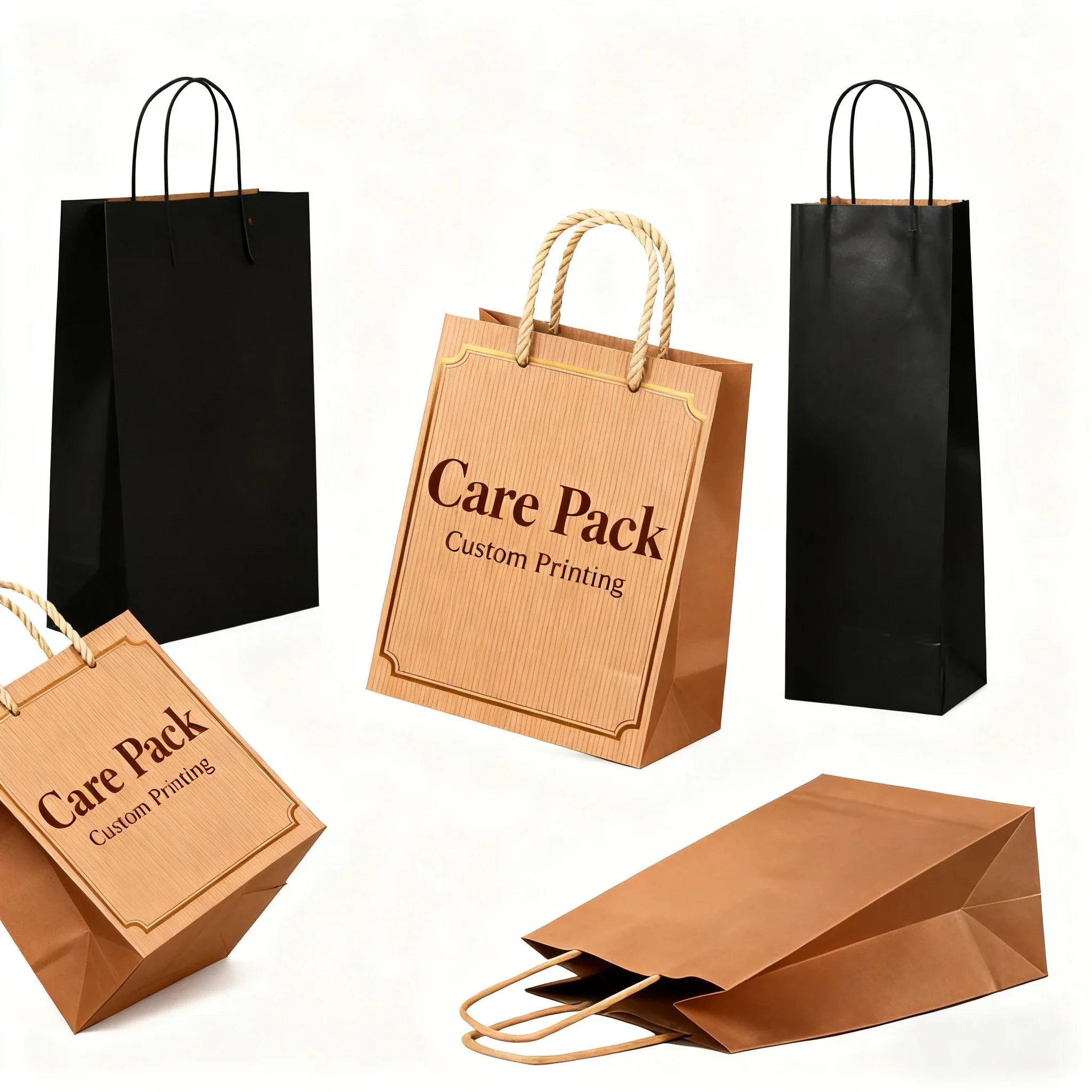 Wholesale Brown Compostable Twisted Handle Recyclable Shopping Reinforced Gift Paper Tote Bag