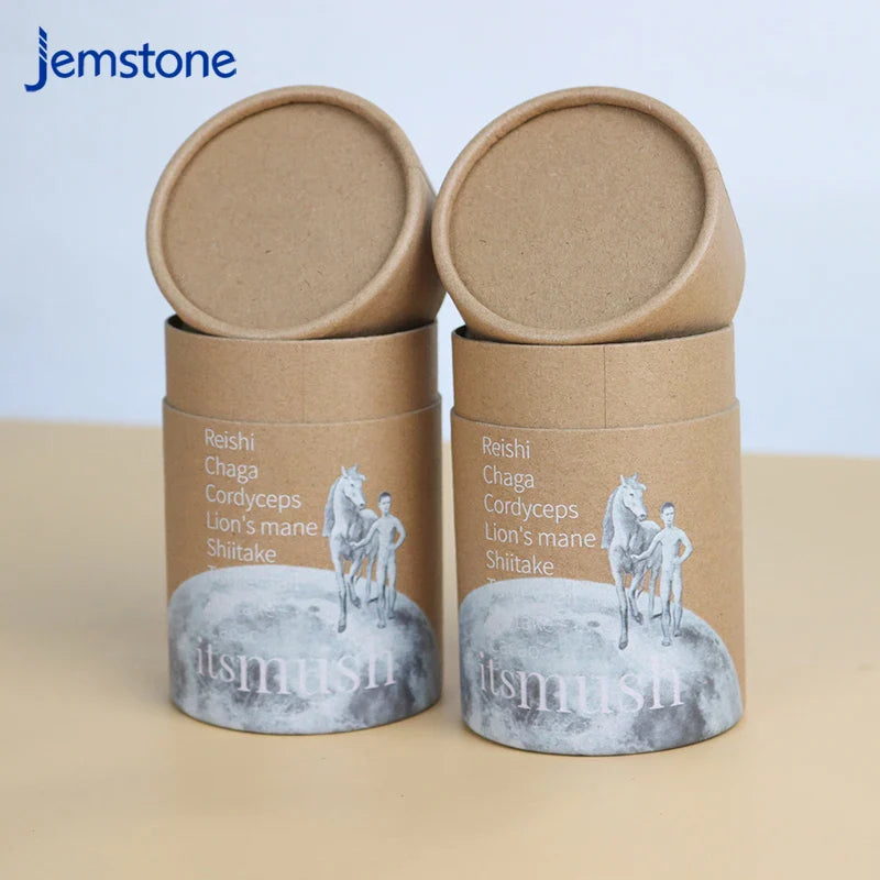 Custom Printed Creative Round Kraft Packaging Can Food Boxes 4 oz Cardboard Paper Tube Packaging for Tea Coffee