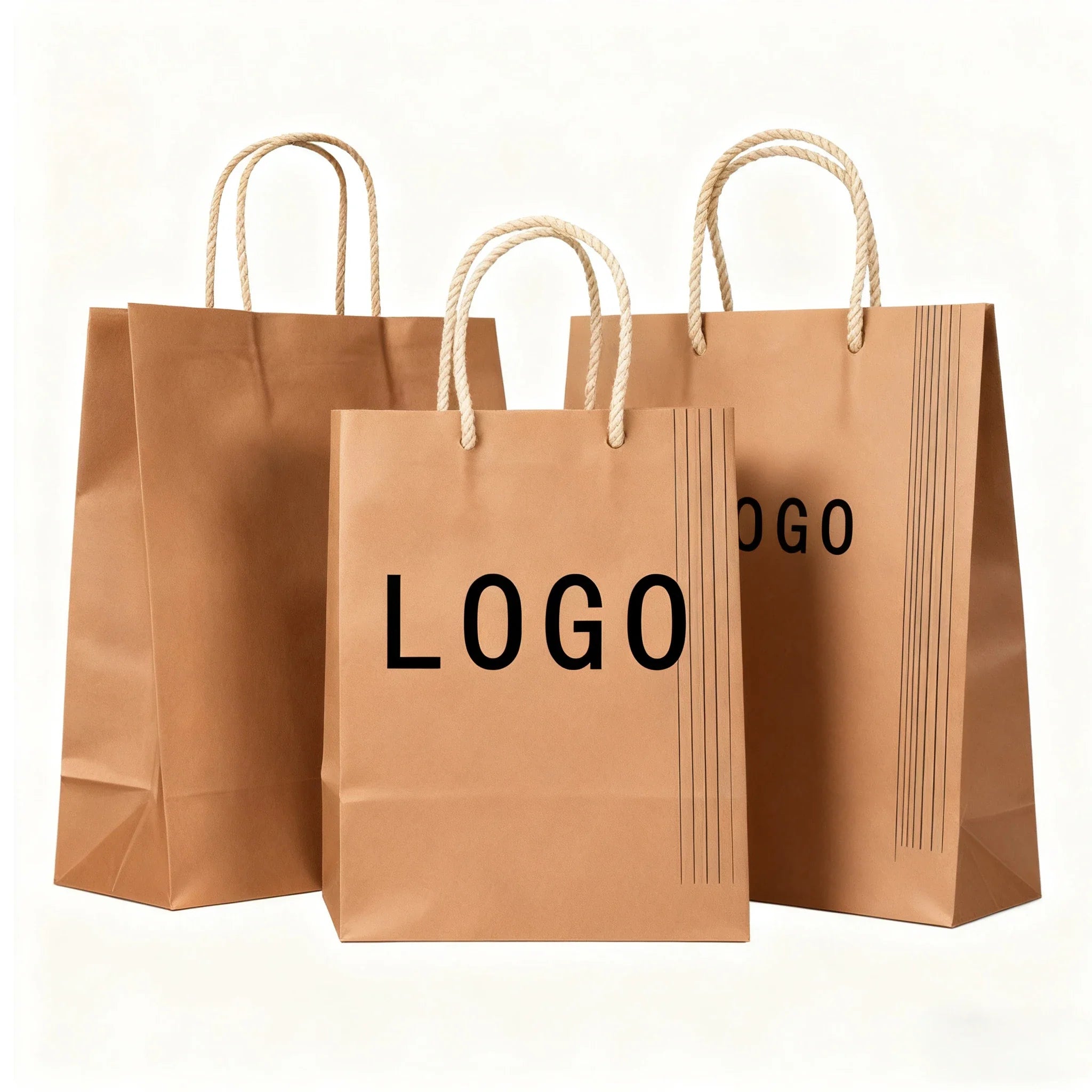 Wholesale Brown Compostable Twisted Handle Recyclable Shopping Reinforced Gift Paper Tote Bag