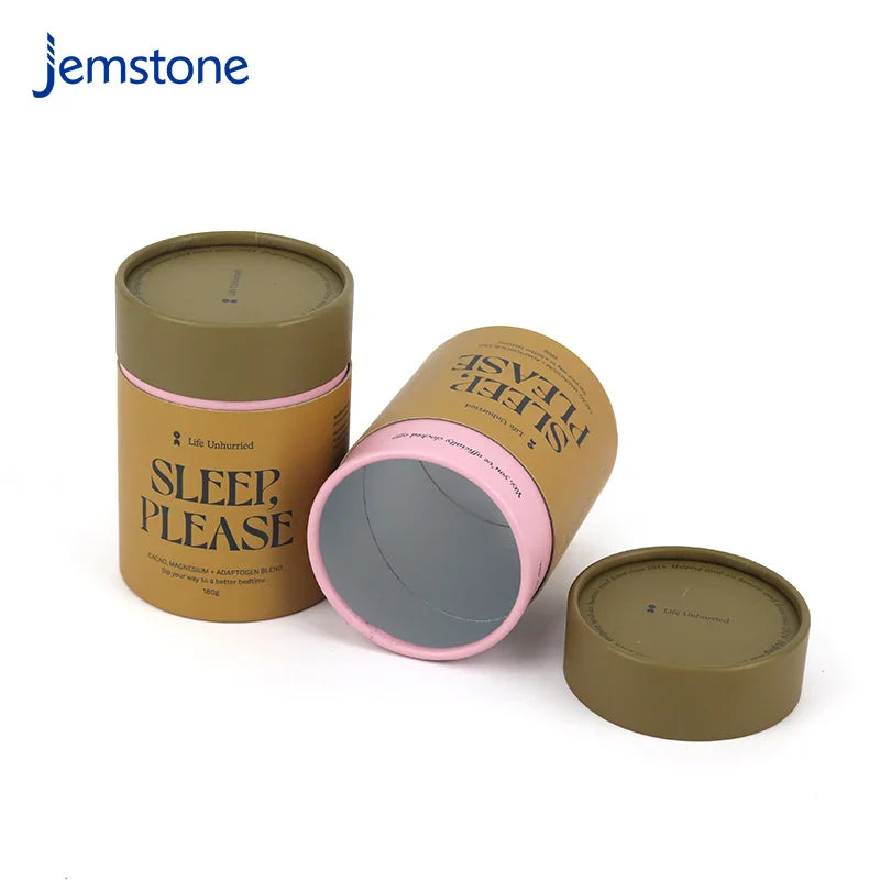 Custom Recyclable Brown Luxury Kraft Cardboard Food Tea Coffee Cylinder Box Packaging Bread Cakes Snacks Paper Tube