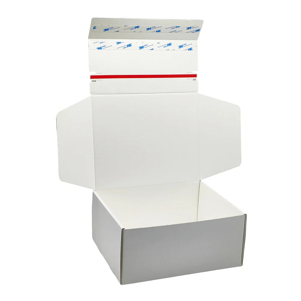 Custom White Corrugate Tear Strip Printed Self Sealing Mailer Delivery Shipping Boxes Wholesale Cajas Personalizadas with logo