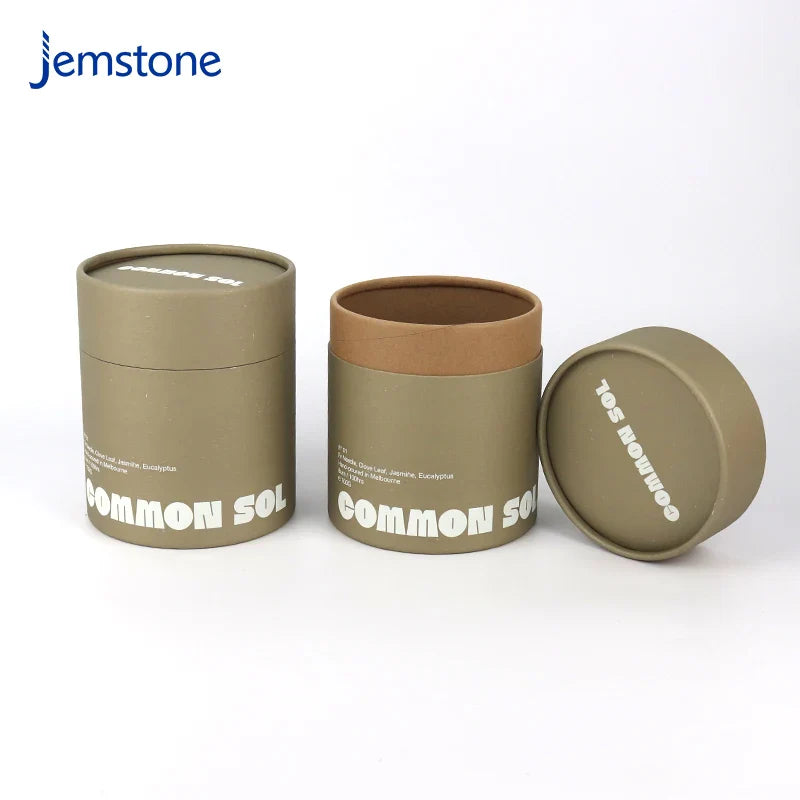 Custom Logo Food Loose Tea Coffee Cylinder Packaging Box Candle Jar Round Cardboard Tube Luxury Aromatherapy Kraft Paper Tube