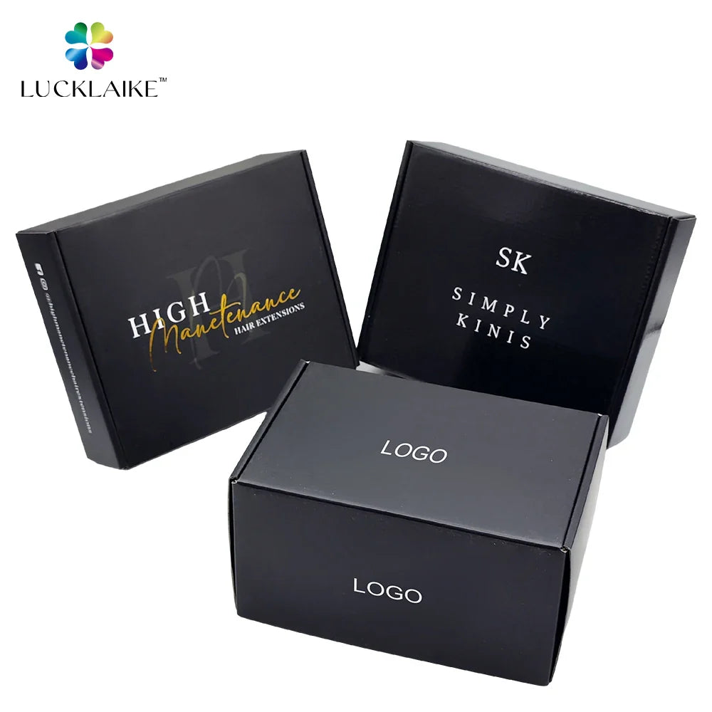 Custom Subscription Pr Corrugated Embalagem Jewelry Parcel Delivery Carton Shipping Glossy Black Mailer Boxes for Packaging