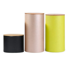 Custom Printed Cylinder Tea Tube Box Packaging Cardboard Paper Tube With Wooden Lid