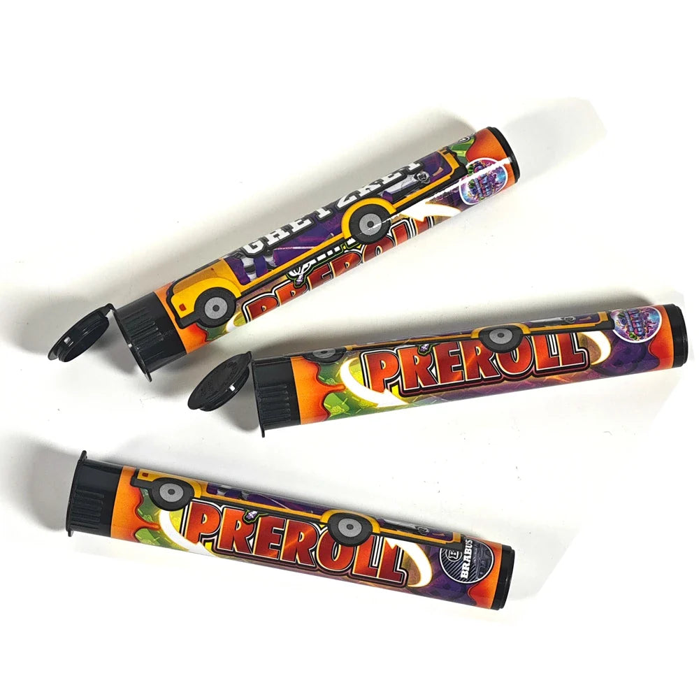 Customized 1 Gram King Size 120mm 125mm Child Proof Squeeze Pop Top Pre Packaging Tubes Packing Container Flower Plastic Tube