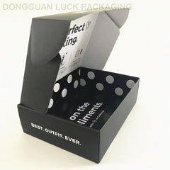 Customized Recycled Corrugated Subscription Sealing Foldable Black Kraft Airplane Flat Mailer Boxes with Custom logo for Cloth