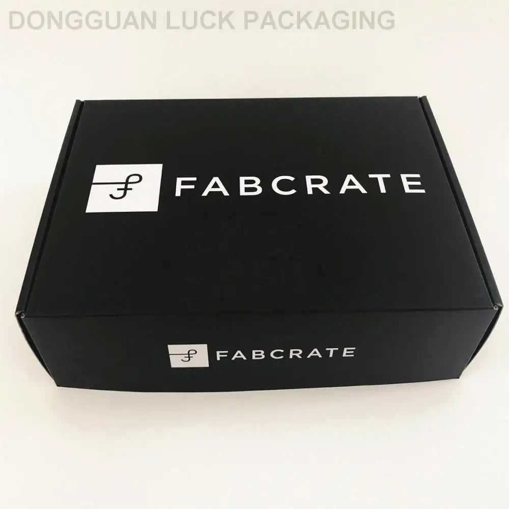 Customized Recycled Corrugated Subscription Sealing Foldable Black Kraft Airplane Flat Mailer Boxes with Custom logo for Cloth