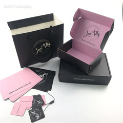 Wholesale High Quality Custom Size Corrugated Cardboard Box Black and Pink Cosmetic Set Postal Mailing Box for Cosmetic
