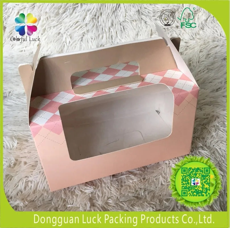 Custom Cake Paper Box Wholesale Christmas Cookie Moon Wedding Birthday Party Gift Cup Cake Box With Handle Cake Packaging