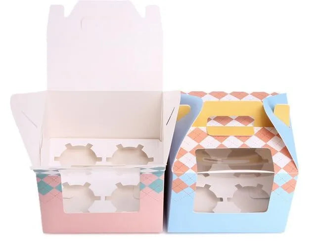Custom Cake Paper Box Wholesale Christmas Cookie Moon Wedding Birthday Party Gift Cup Cake Box With Handle Cake Packaging