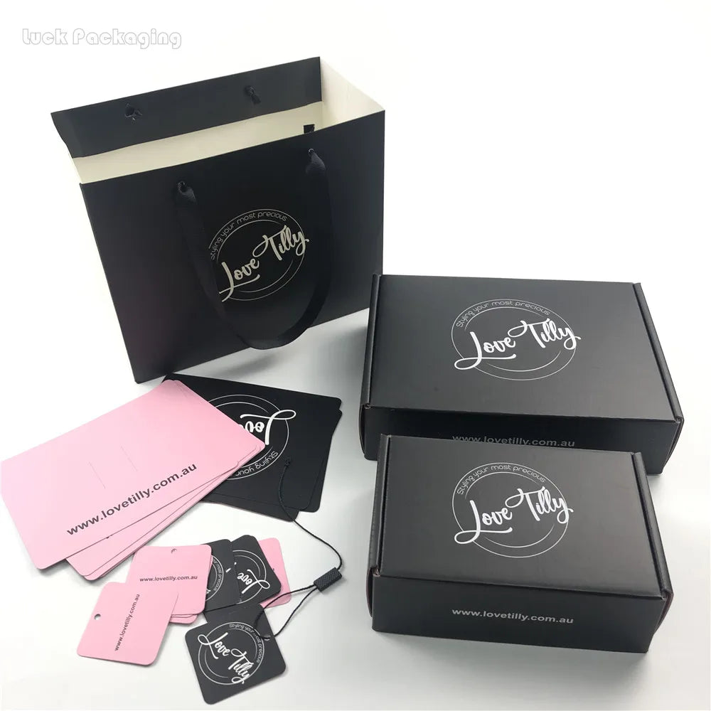 Wholesale High Quality Custom Size Corrugated Cardboard Box Black and Pink Cosmetic Set Postal Mailing Box for Cosmetic