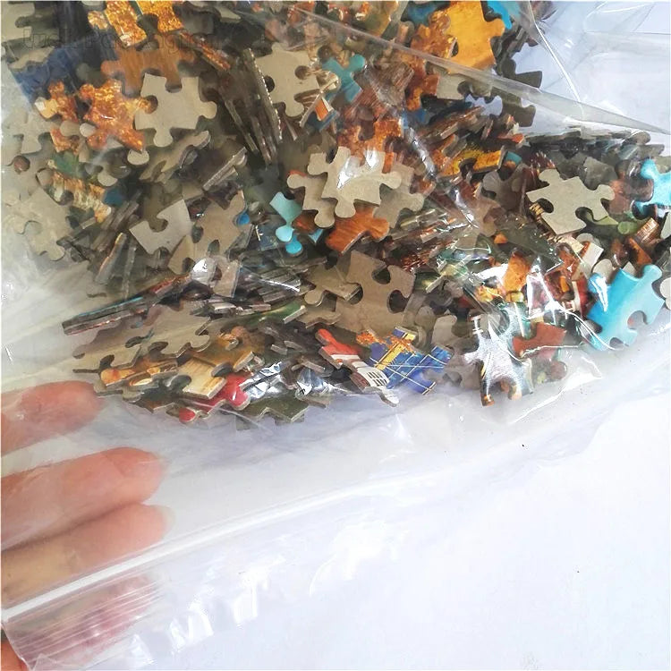 Dongguan Supplier Customized 1000 Pieces Jigsaw Puzzles Scenery City Picture Printing Cardboard Die Cutting Game for Paper