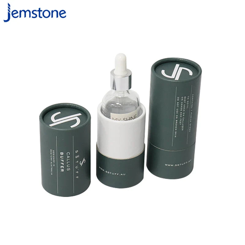 Custom Round Cosmetic Kraft Paper Tube Box Perfume Cardboard Tube Essential Oil Bottles Paper Packaging Tube With Eva