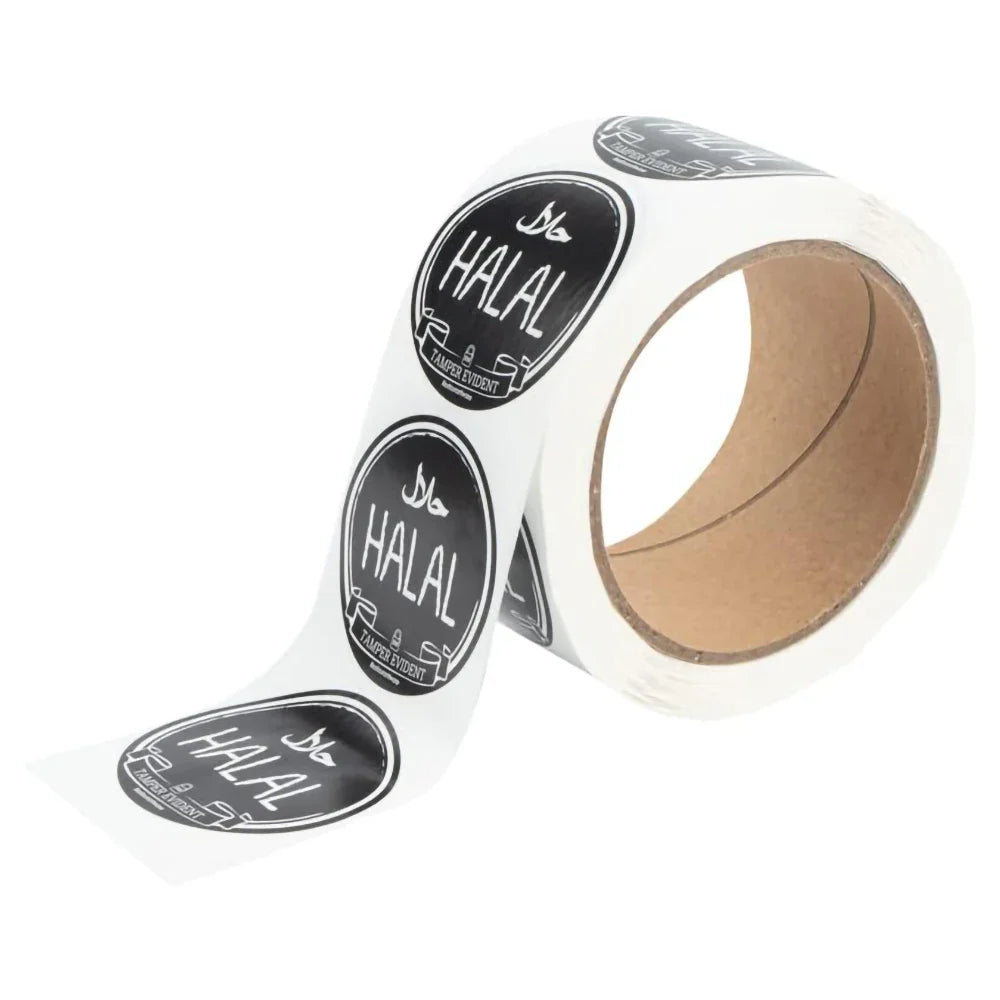 Custom Eco Friendly Food Grade Take Out Kraft Paper Bag Label Roll Packaging Safety Seal Sticker for Fast Food Delivery Bag