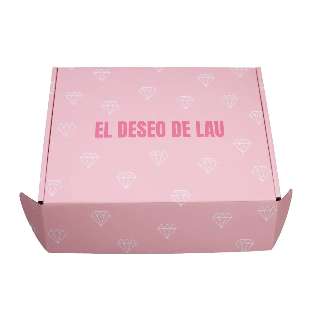 Custom Logo Corrugated Mailing Pink Folding Design Manufacturer's Carton for Delivery Packing Socks Customizable Shipping