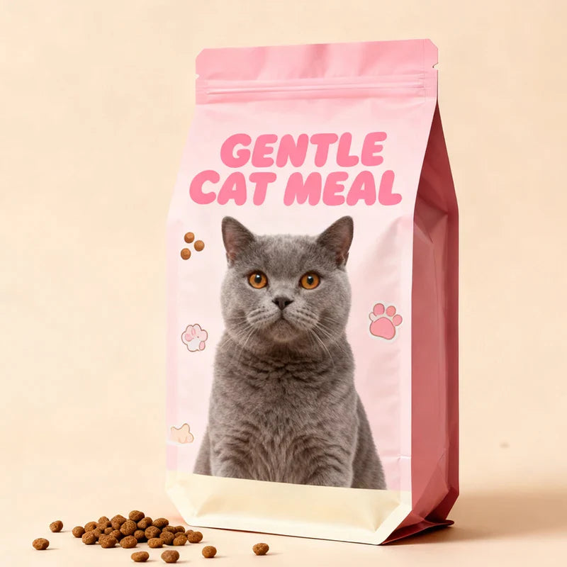 OEM Custom UV Resistant Dry Food BOPP/PE Composite Flat Bottom Feed Packaging Airtight Pet Cat Food Bag