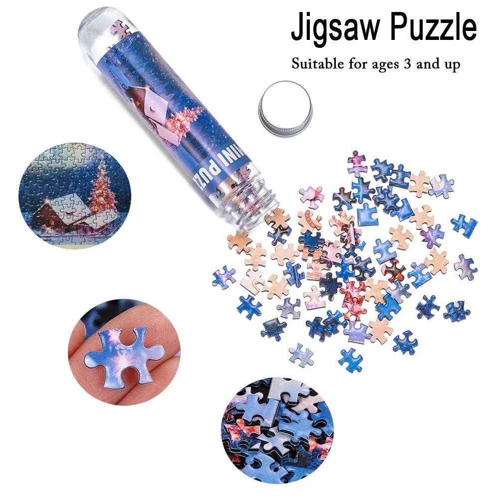 Custom 100pcs 150pcs 234pcs Personalized Jigsaw Puzzle Box Game Test Tube Packaging Educational Toys Mini Puzzle