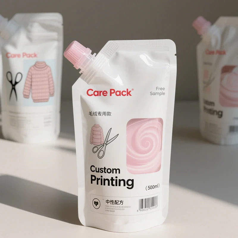 Wholesale Hand Sanitizer Washing Powder Plastic Bottom Doypack Shampoo Liquid Dishwashing Spout Packaging Bags