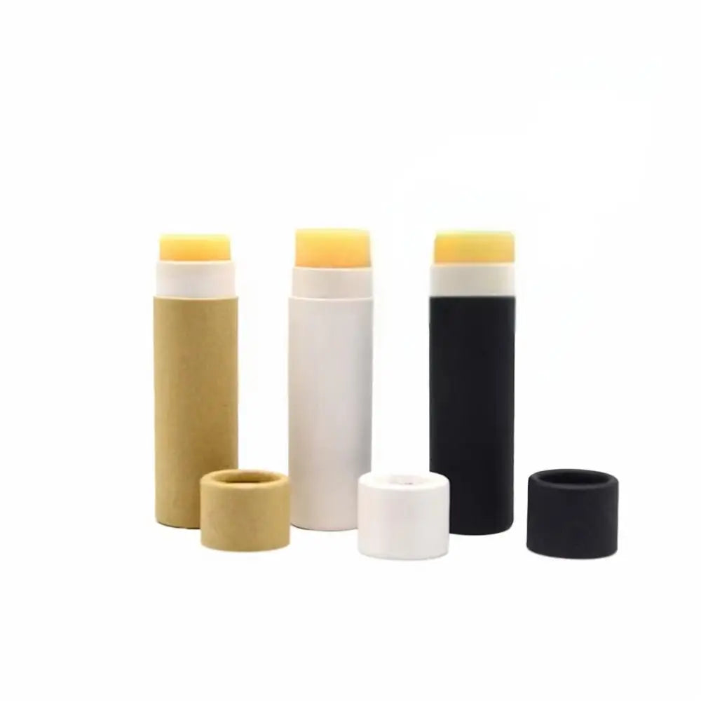 Kraft Cardboard Deodorant Tube Lip Balm Push up Cylinder Packaging Embossed Biodegradable Cosmetic Perfume Paper Tube