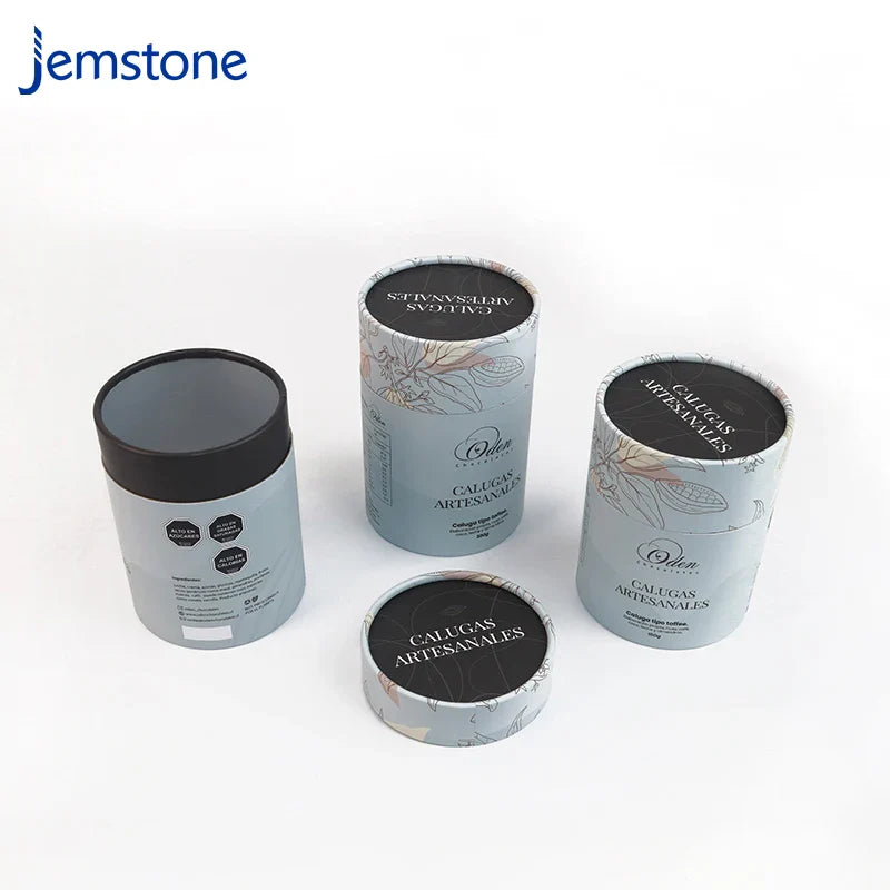 Factory Custom Design Eco-Friendly Food Paper Tube Chocolate Candy Cardboard Tube Coffee Tea Kraft Cylinder Box Packaging