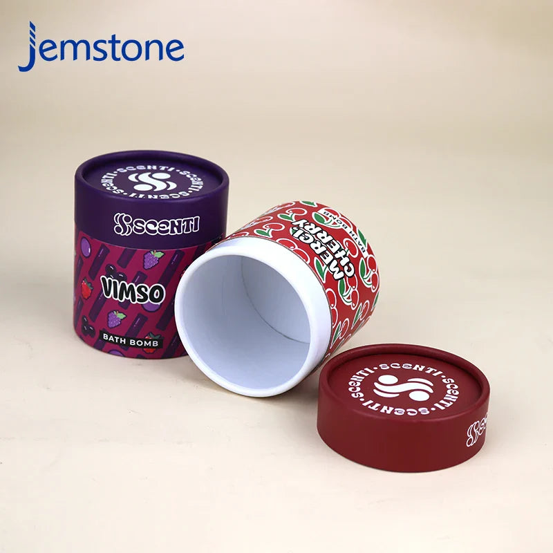 Custom Recycle Print Logo Food Grade Cylinder Canister Paper Tube Round Kraft Cardboard Tube Box Packaging