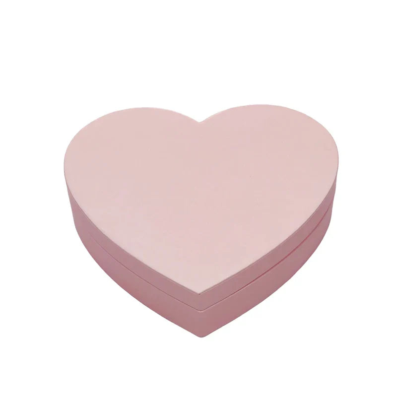 Customized Lid and Base Rigid Gift Cardboard Valentine Gift Paper Packing Pink Heart Shaped Box for Candy Break Chocolate