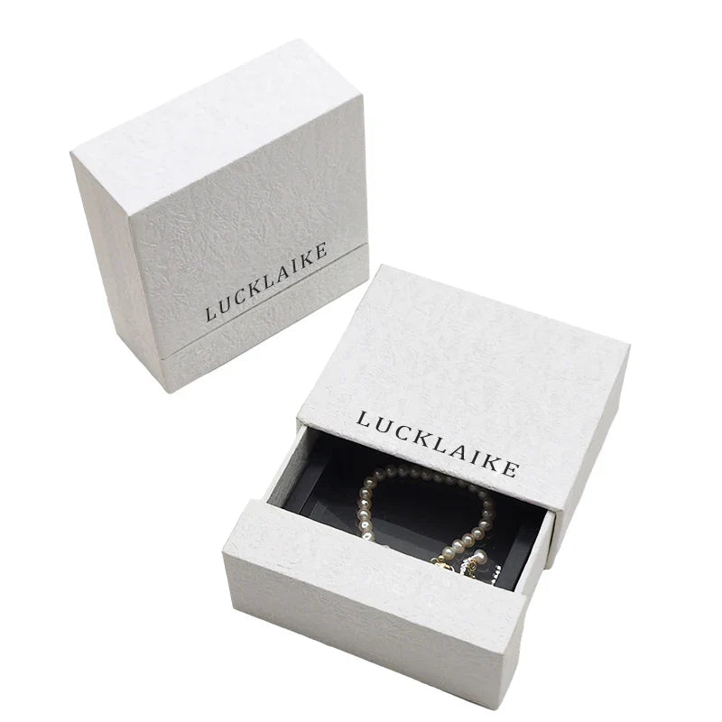 Luxury Personalized Handmade Mini Cardboard Drawer Embossed White Jewelry Ring Earrings Packaging Gift Boxes with logo
