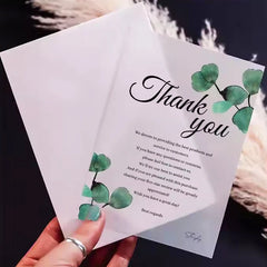 Personalised Custom Gold Foil Printing Brand Logo Luxury Packaging Transparent PVC Thank You Cards Purchase for Small Business