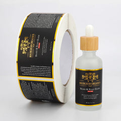 Custom Printed Gold Foil Labels Roll and Logo Hot Stamping Waterproof Embossed Stickers for Cosmetic Bottle Packaging